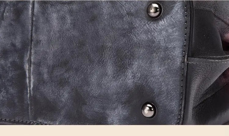 Johnature Retro Genuine Leather Shoulder Handbags