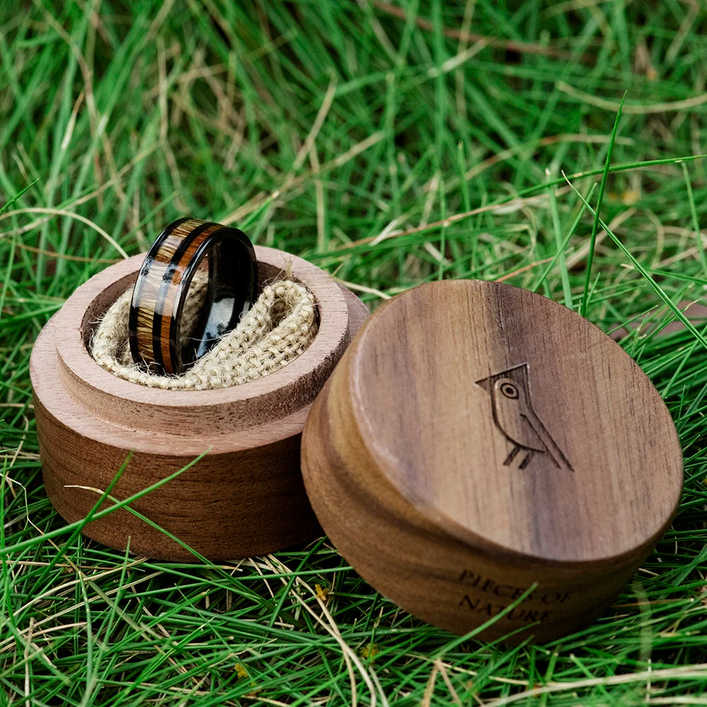 BOBO BIRD Unique Handmade Wooden Titanium Rings