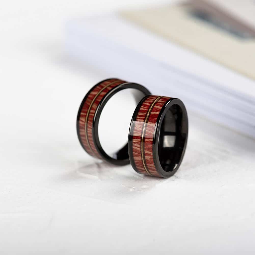BOBO BIRD Unique Handmade Wooden Titanium Rings