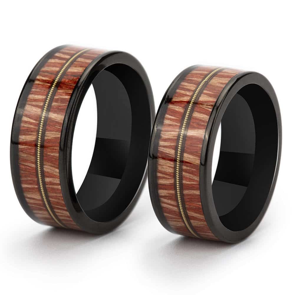 BOBO BIRD Unique Handmade Wooden Titanium Rings
