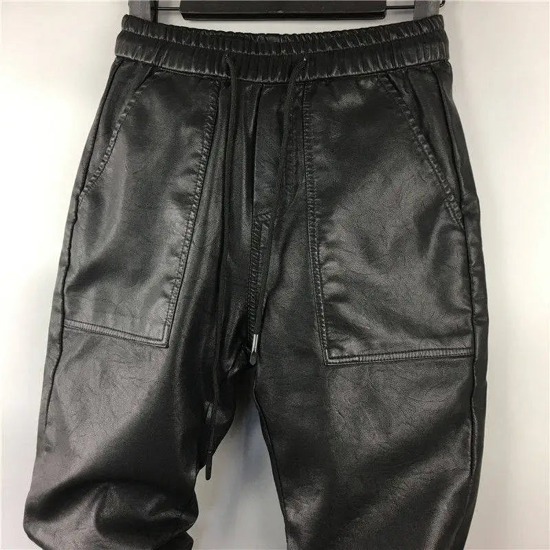 Fleece-lined Thick Windproof Leather Pants