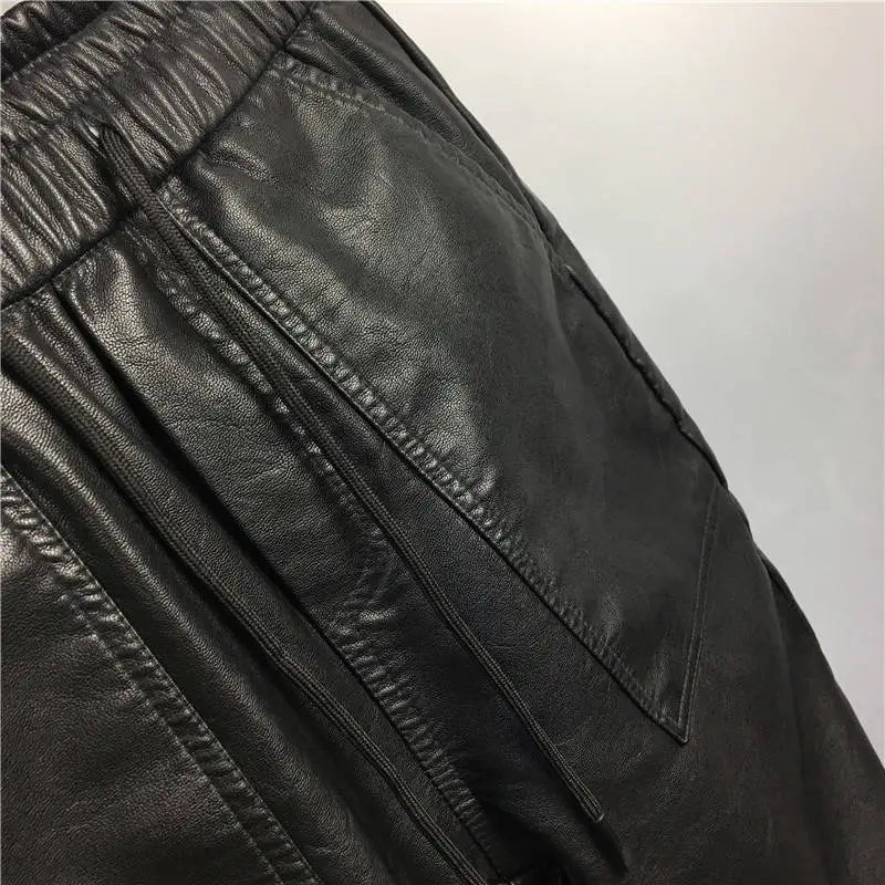 Fleece-lined Thick Windproof Leather Pants