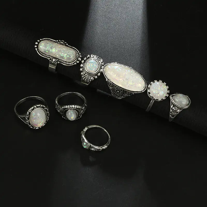 Antique Silver Ring Set