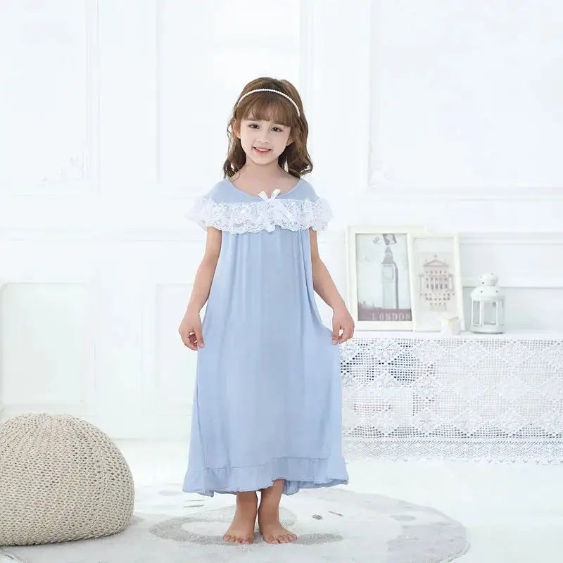 Girls Short Sleeve Sleepwear Nightie Dress