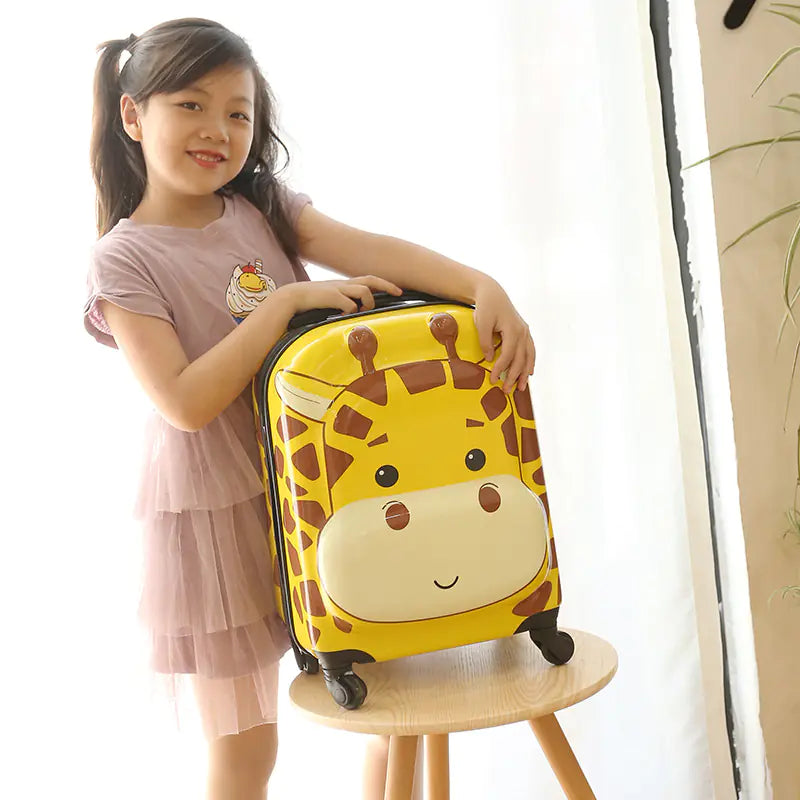 3D Cartoon Animal Rolling Luggage Suitcases