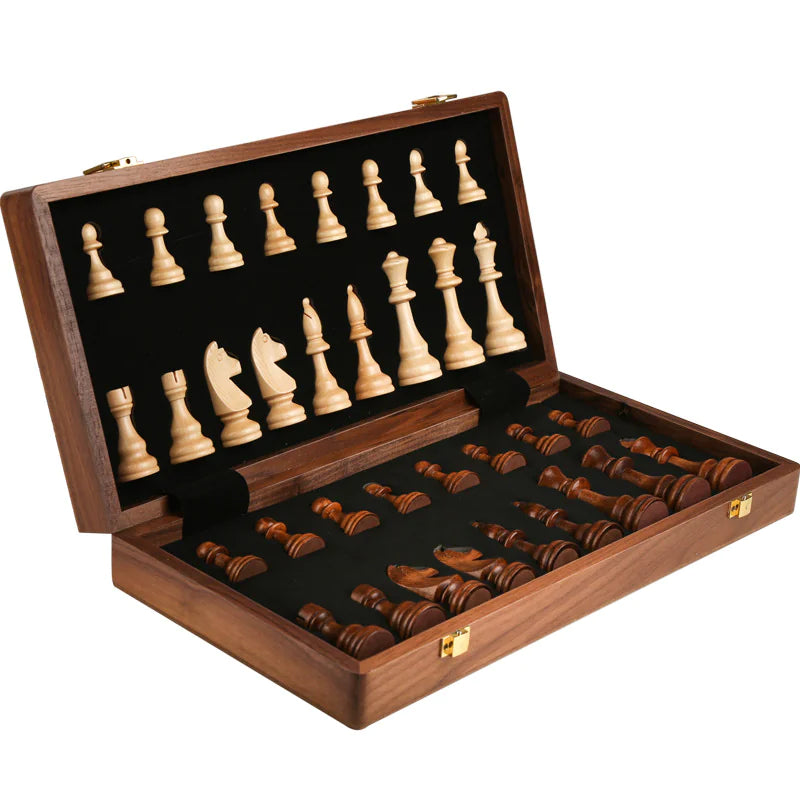 Handmade Traditional Wooden Folding Chess Set
