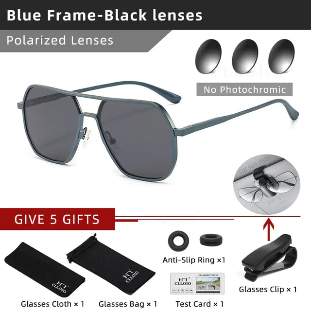 CLLOIO Aluminum Photochromic Polarized Sunglasses