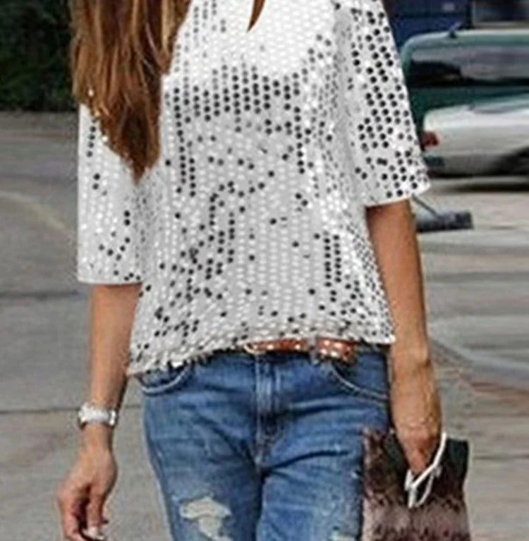 Chic Vibe Sequin T-Shirts