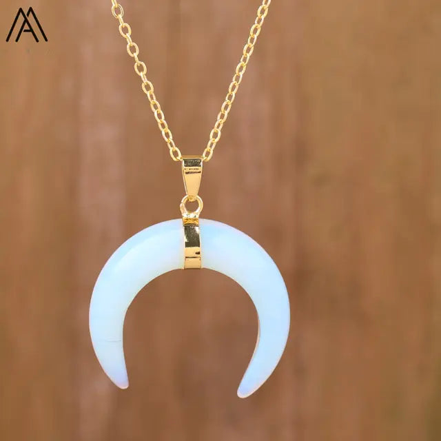 Moon Shape Amethyst Necklaces