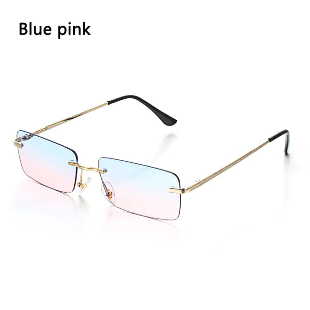 Rimless Small Rectangle Eyewear UV400 Sunglasses