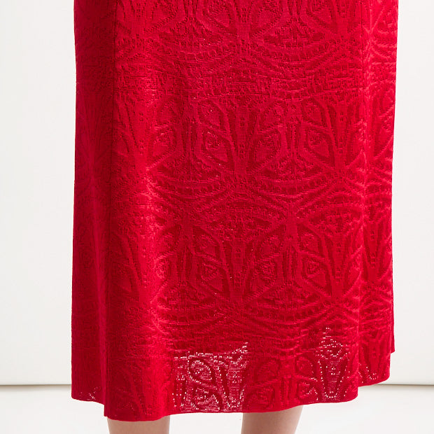 Misook Burnout Midi A-Line Knit Skirt