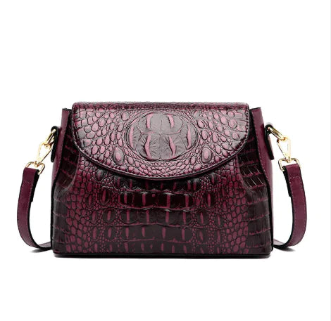 Vintage Crocodile Embossed Crossbody Bag