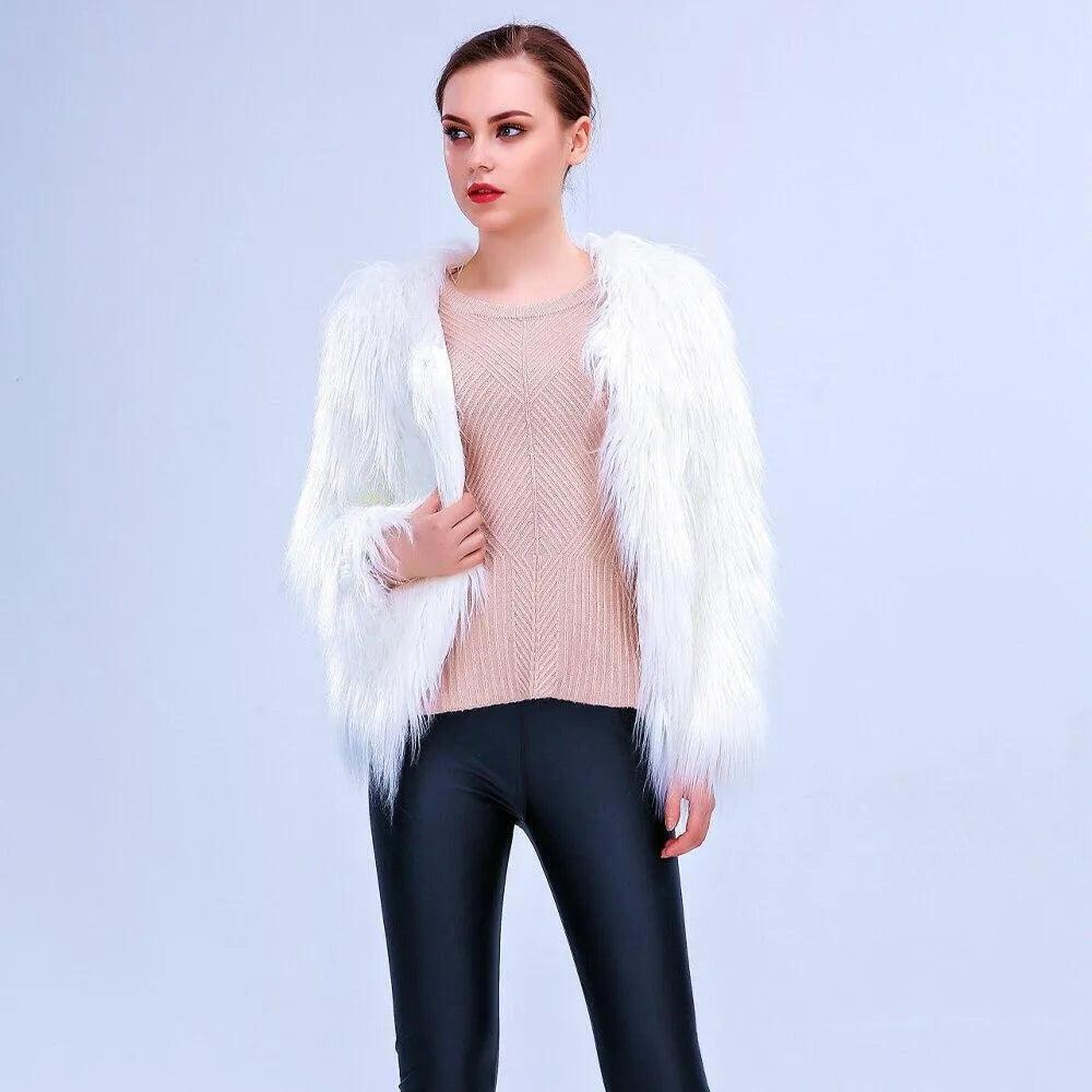 LED Faux Fur Valentine Coat