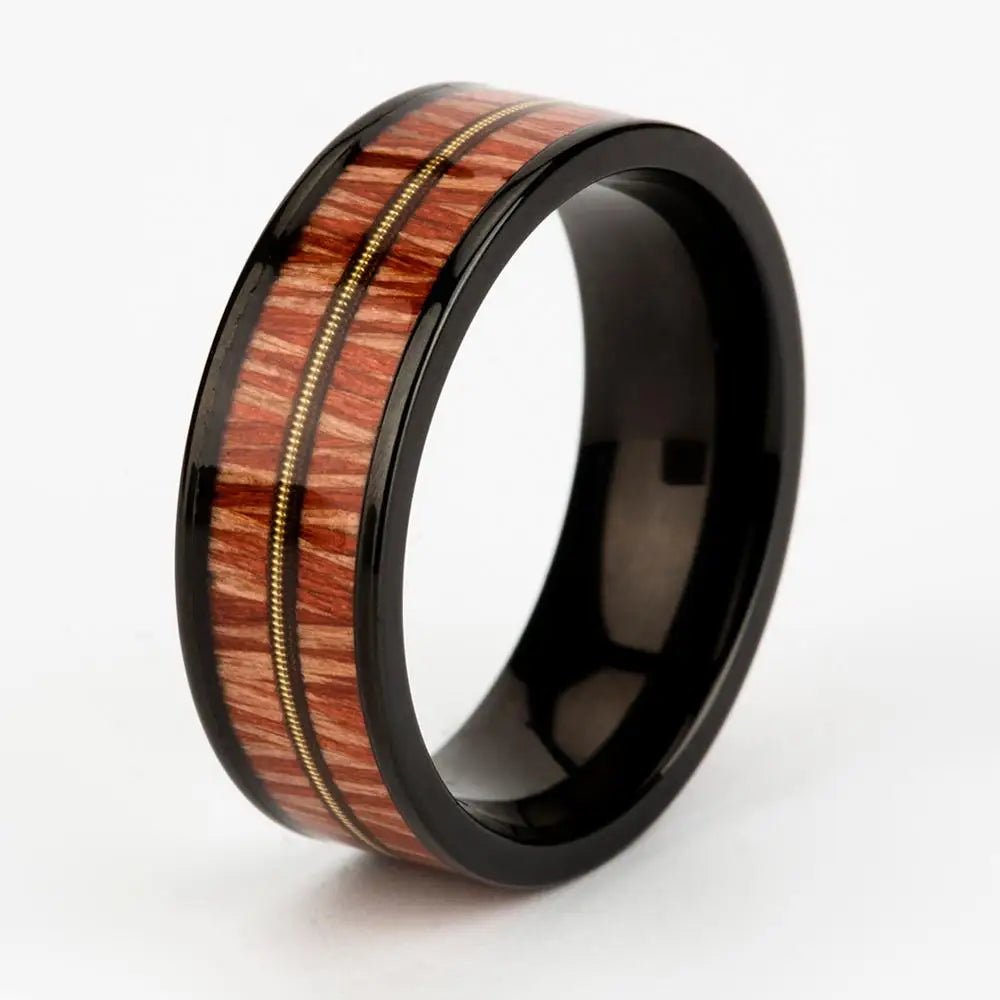 BOBO BIRD Unique Handmade Wooden Titanium Rings