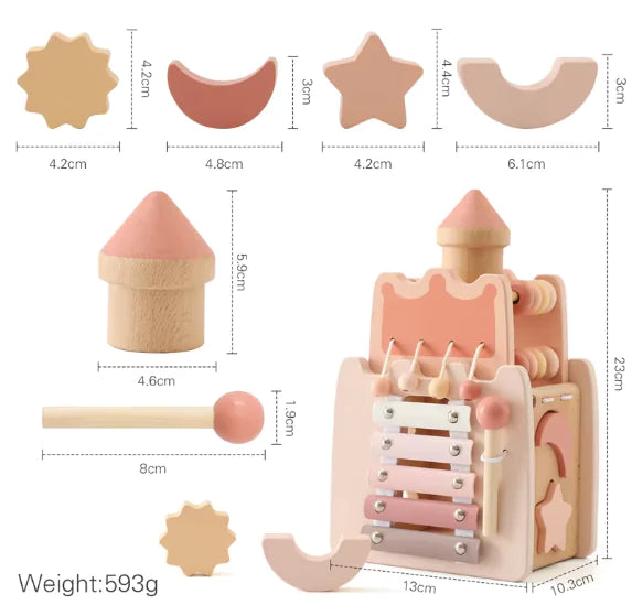 Montessori Wooden Pink Castle