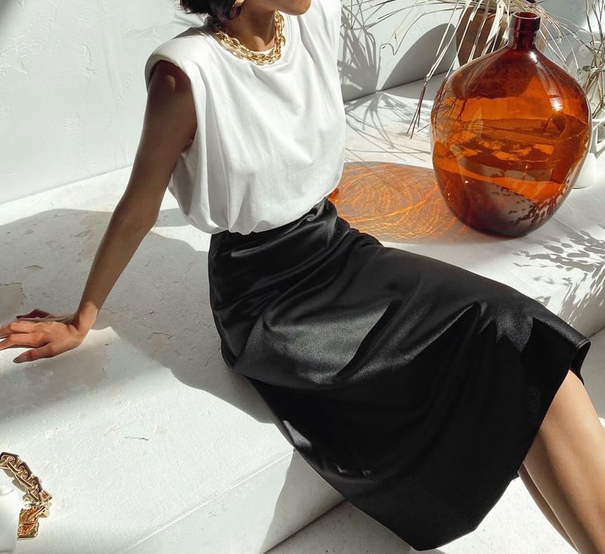 High-Waist A-Line Midi Skirts