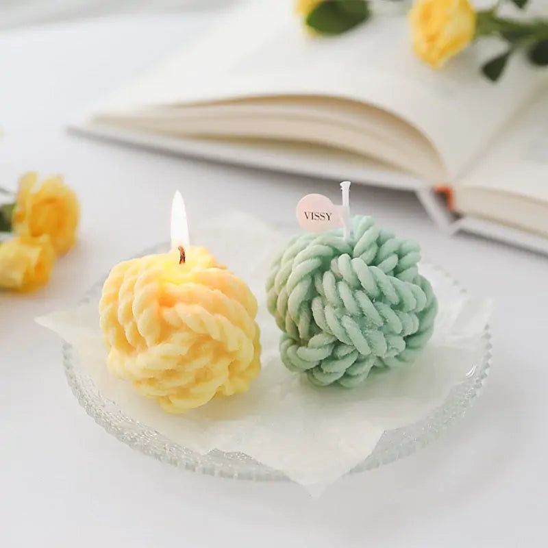 Creative Handmade Wool Ball Candles