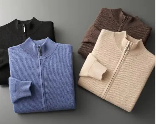 Brunello Cashmere Turtleneck Zip Cardigans