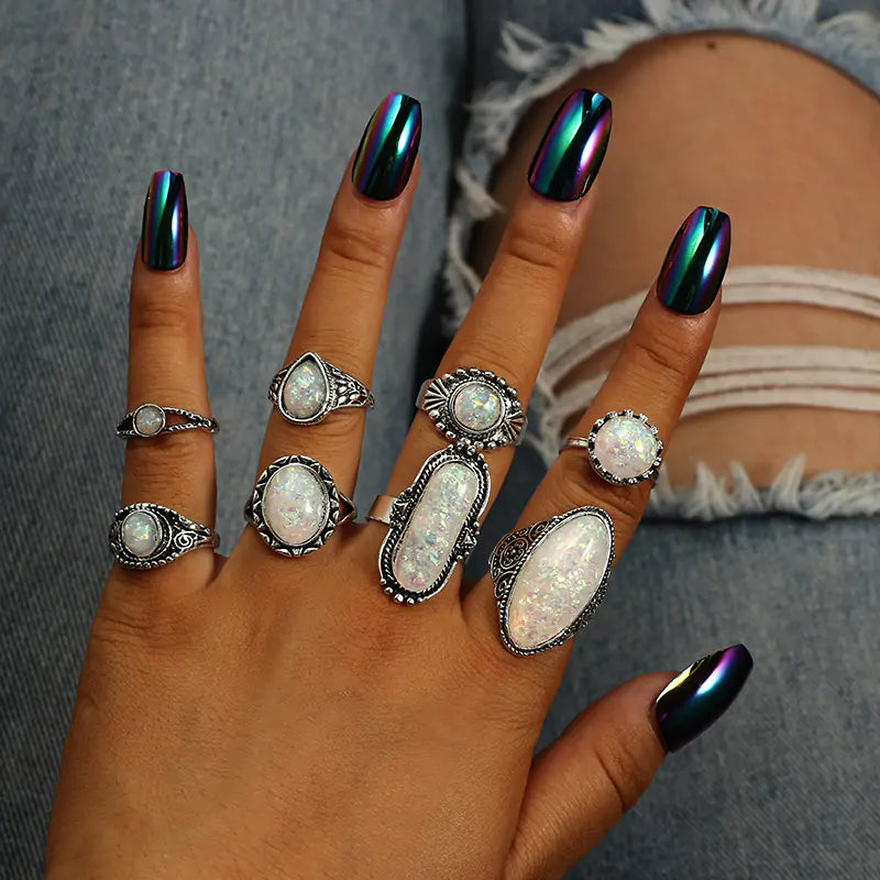 Antique Silver Ring Set