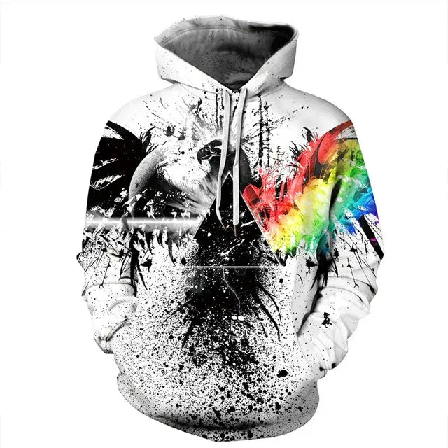 Rainbow Paint Splatter Tie-Dye 3D Hoodies