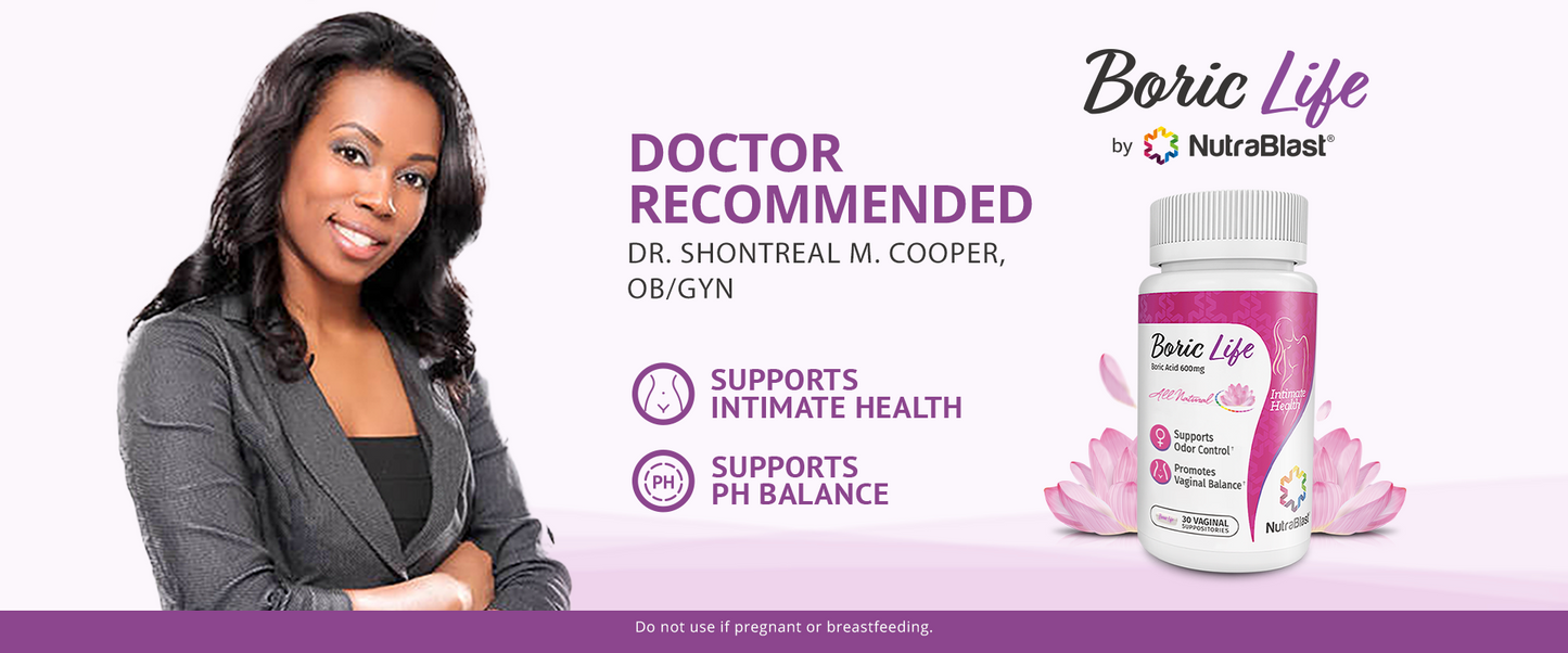 NutraBlast Boric Acid Vaginal Suppositories