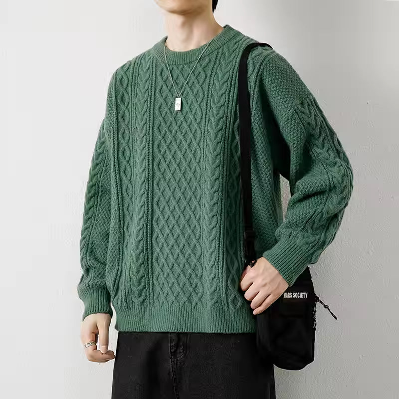 Hawthorne Acrylic Loose Knitted Aran Pullover Sweaters