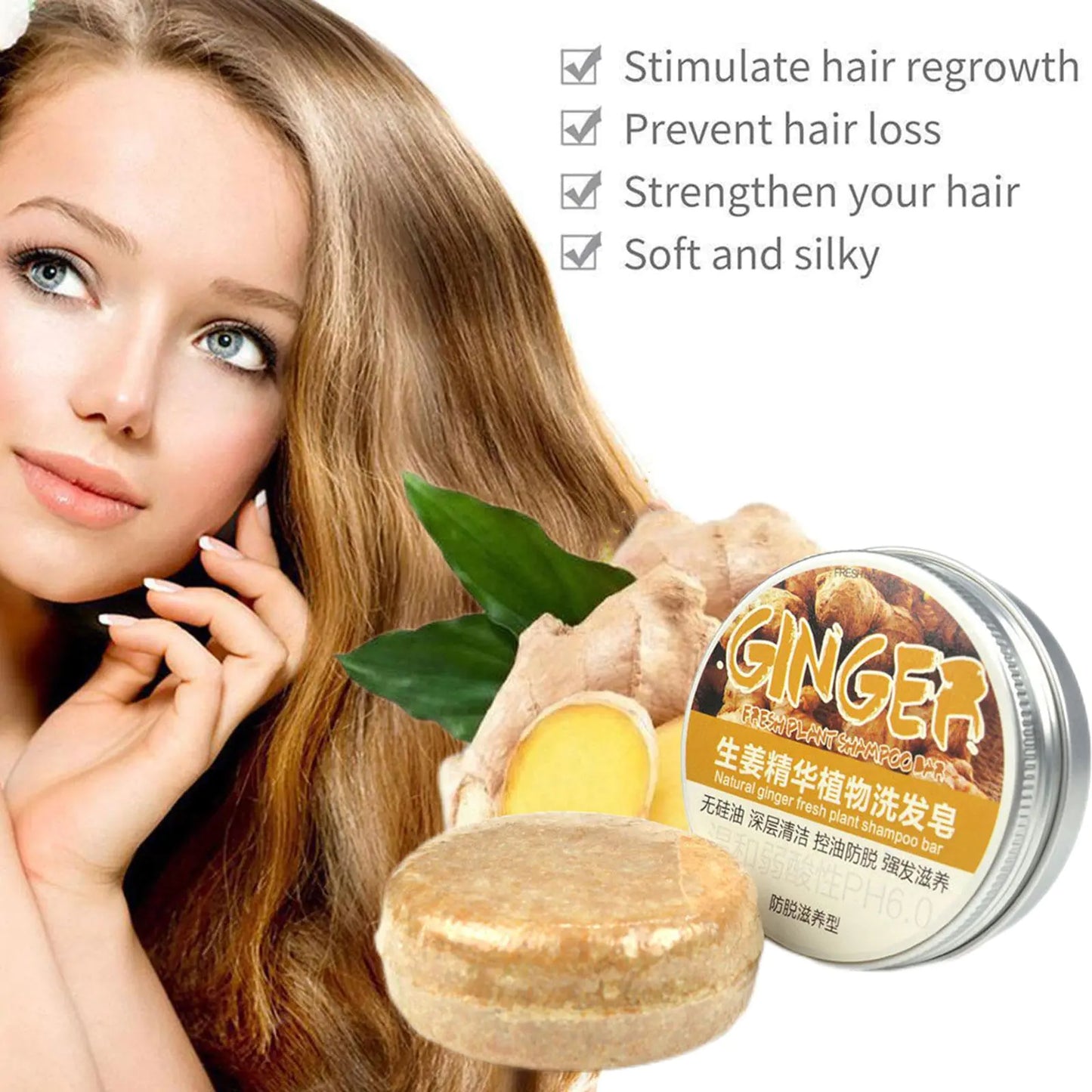 Ginger and Polygonum Hair Growth Shampoo Soap