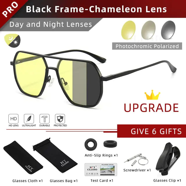 CLLOIO Aluminum Photochromic Polarized Sunglasses