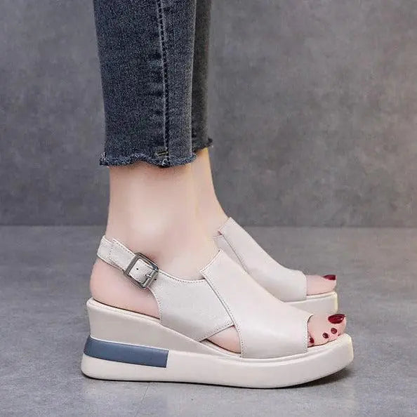 Stylish Orthopedic Platform Sandals - OrtoSoft™
