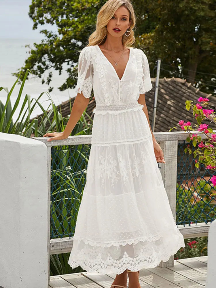 Chic White Lace Dress