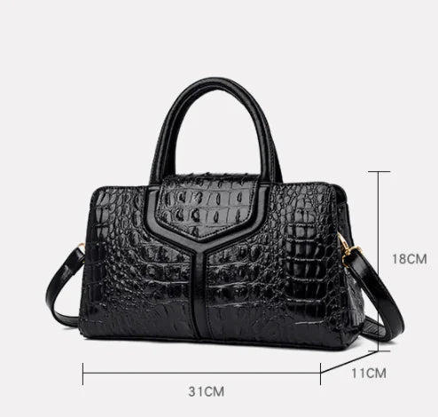 Crocodile Embossed Leather Messenger Bags