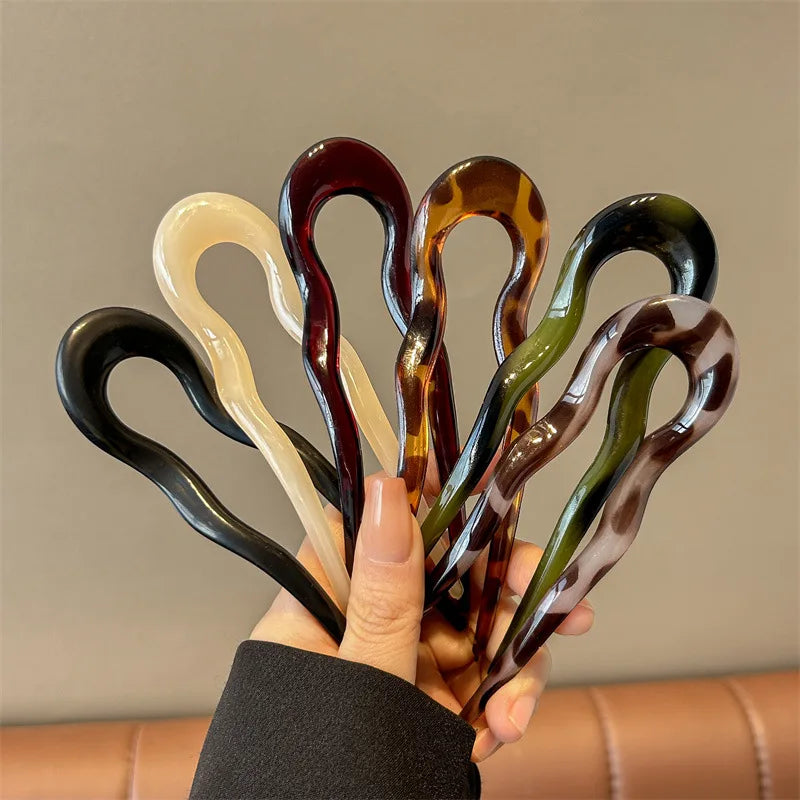 French Acrylic U-Shaped Hairpins