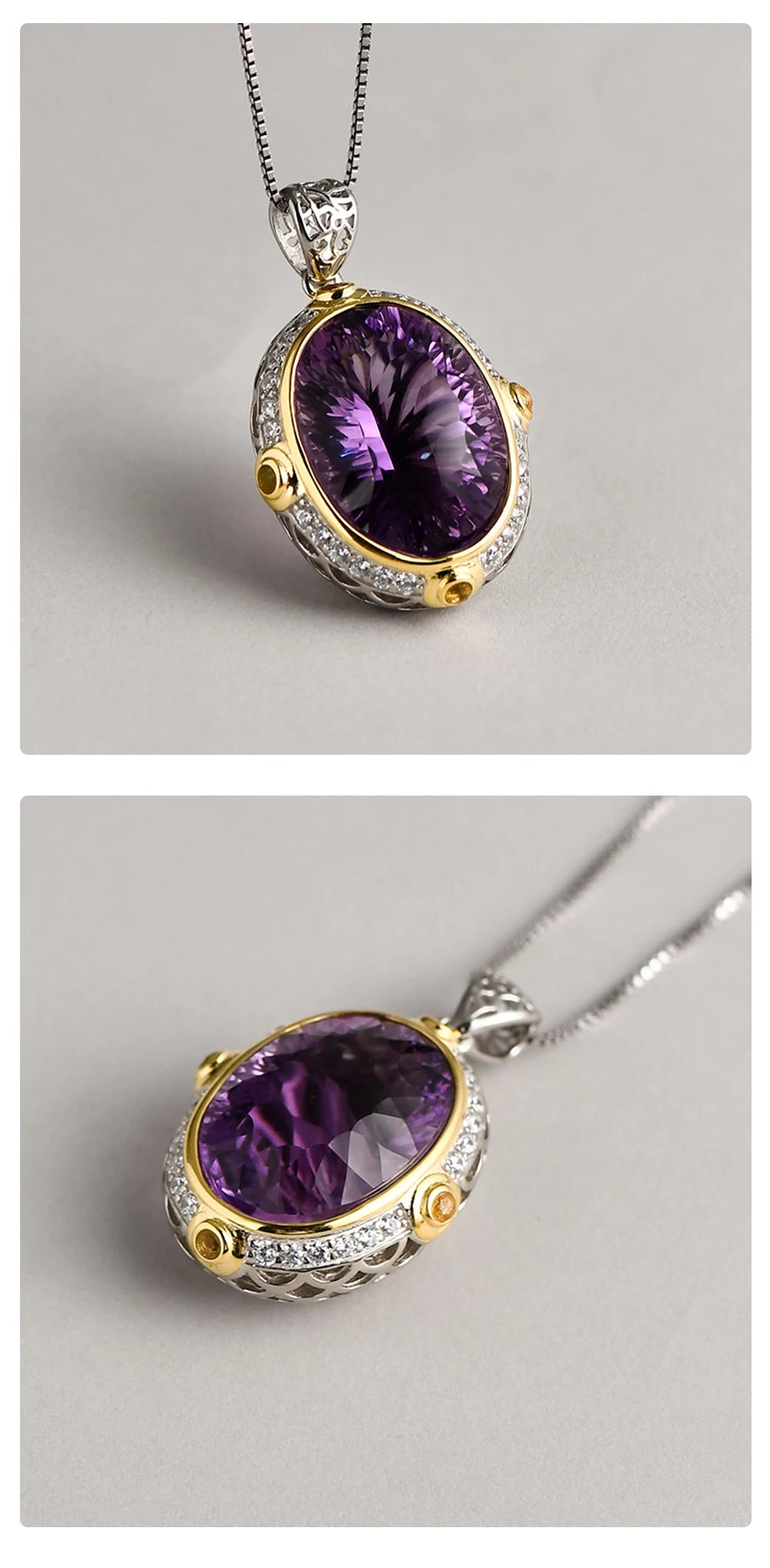 BRIOUS Exquisite Oval Synthetic Crystal Pendants