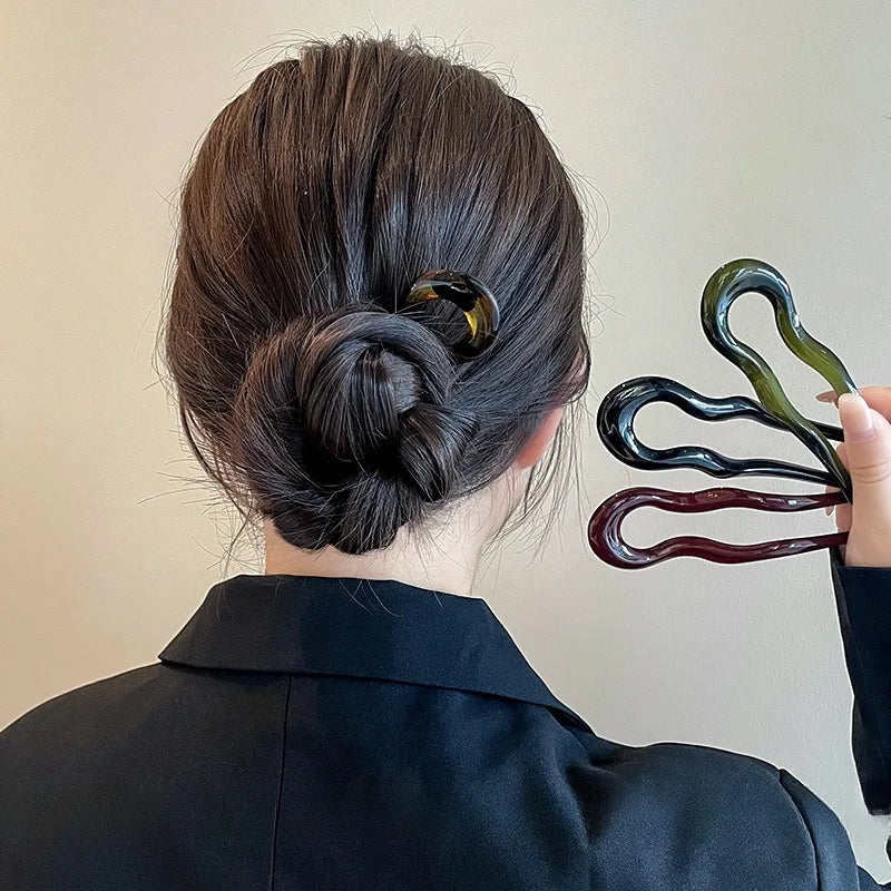 French Acrylic U-Shaped Hairpins