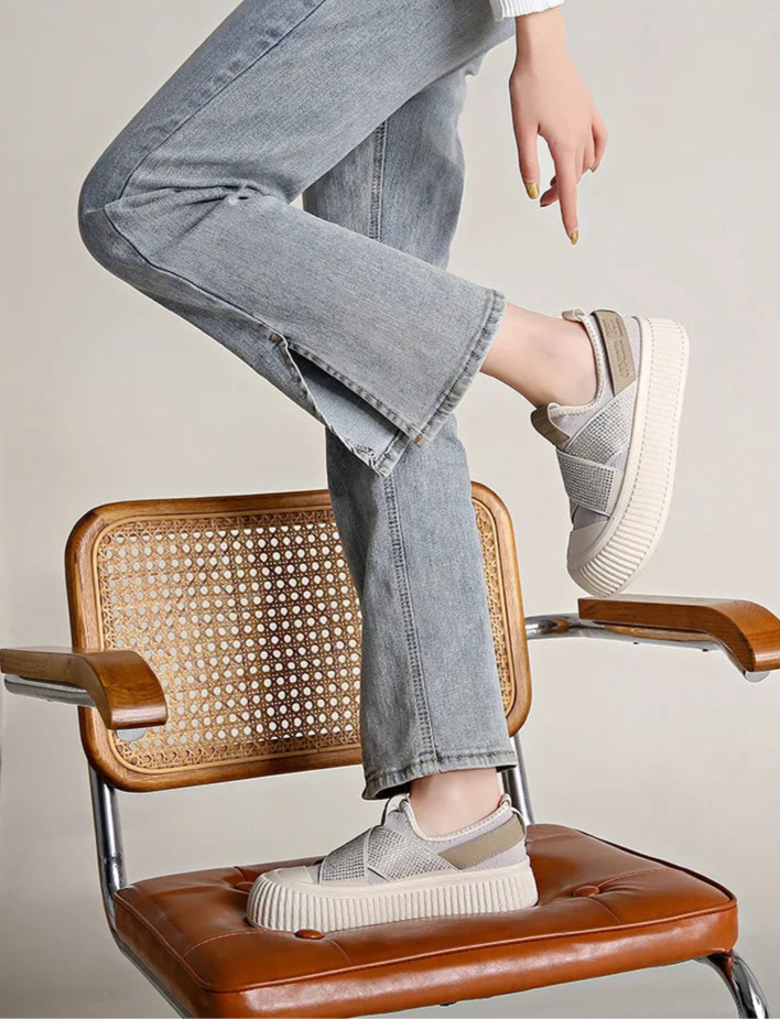 Platform Mesh Slip-On Sneakers