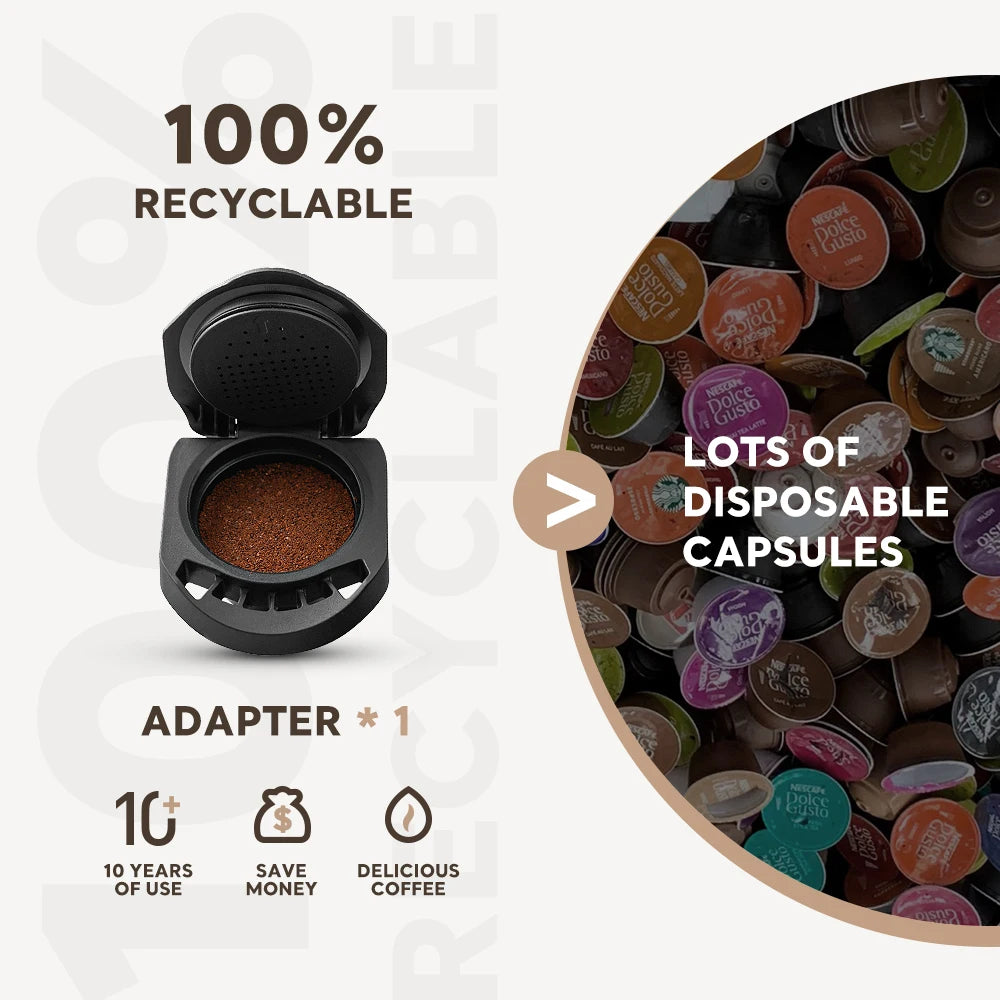 Eco-Friendly and Reusable Coffee Capsule Adapter for Dolce Gusto Espresso Makers