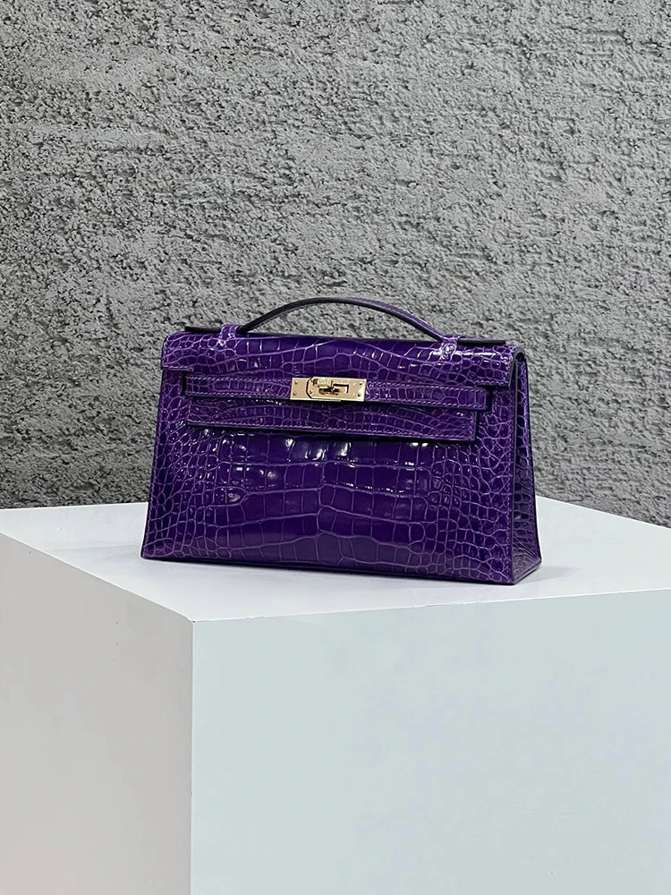 Birkin Inspired Kelly Mini Pochette Leather Handbags - The Monaco Collection