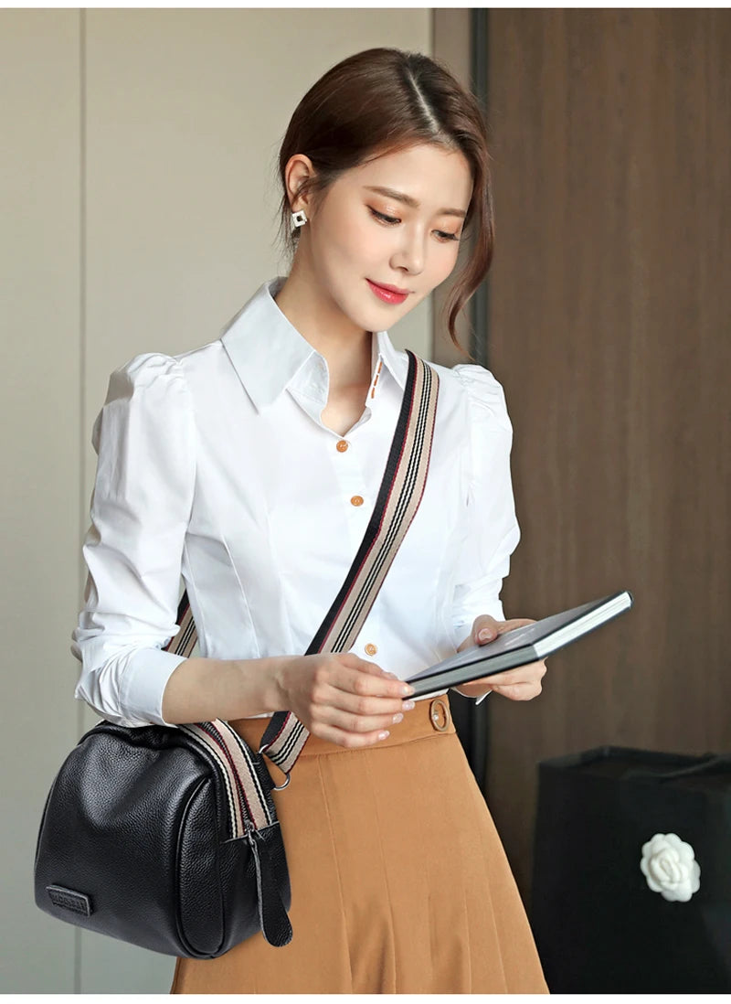 Annmouler Genuine Cowhide Leather Saddle Handbags