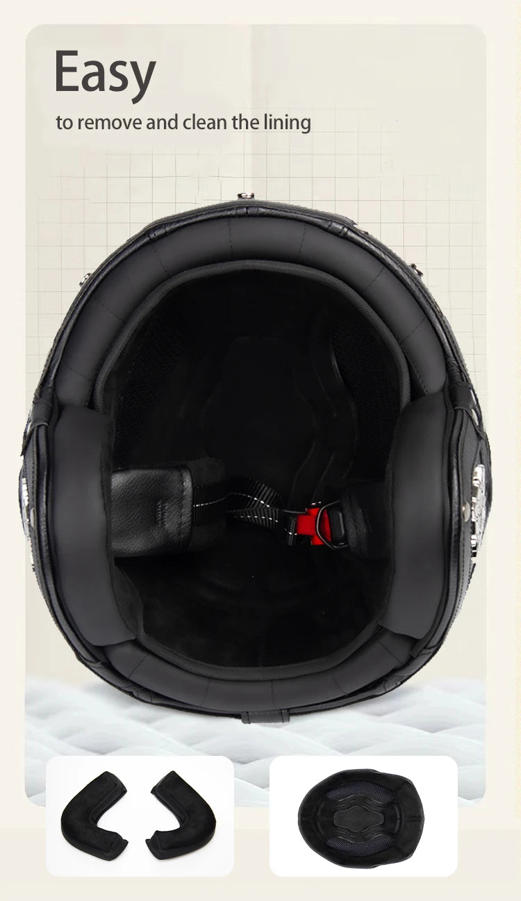 Crown Racing Vintage Vegan Leather Helmets