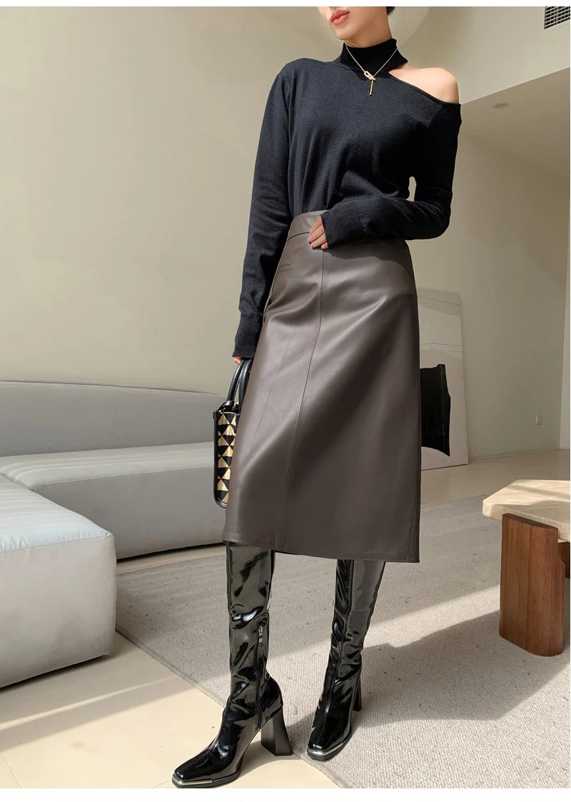 ICONIC Genuine Leather Skirt