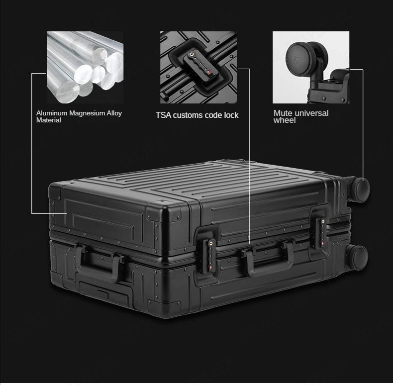 Aviation Grade Aluminum Travel Suitcases