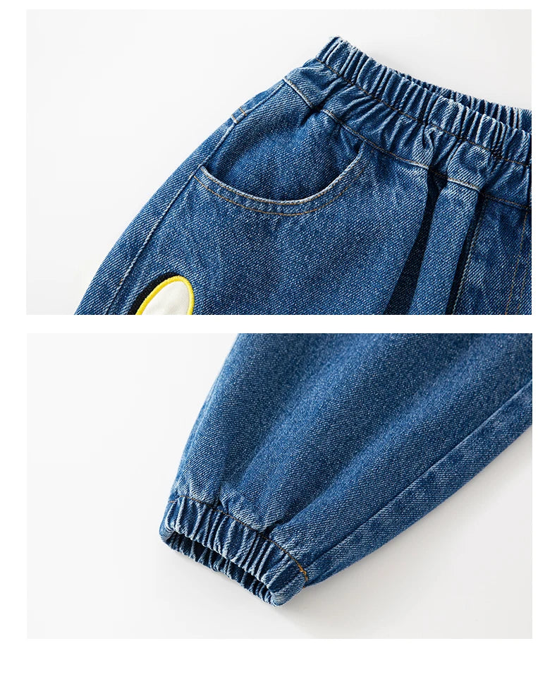 MAOMU Smiley Denim Jogger Pants