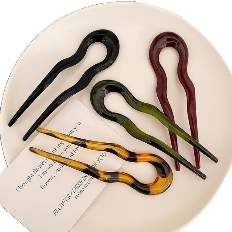 French Acrylic U-Shaped Hairpins