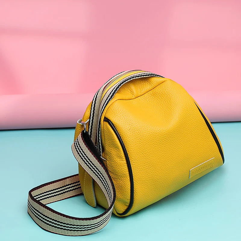 Annmouler Genuine Cowhide Leather Saddle Handbags