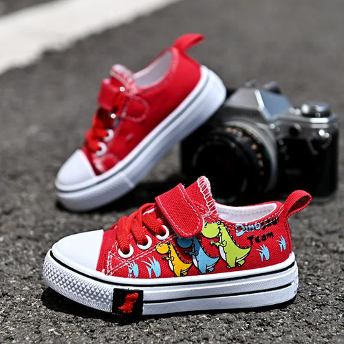 Dinosaur Canvas Low Top Sneakers