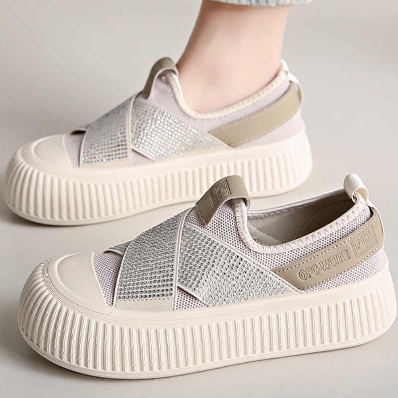 Platform Mesh Slip-On Sneakers