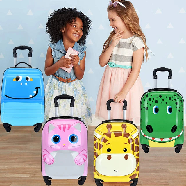 3D Cartoon Animal Rolling Luggage Suitcases