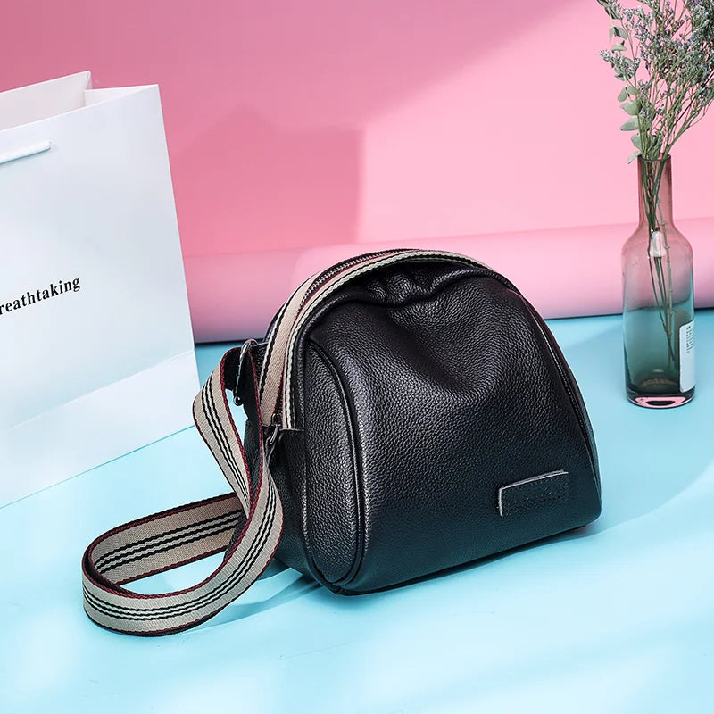 Annmouler Genuine Cowhide Leather Saddle Handbags
