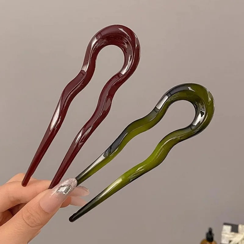 French Acrylic U-Shaped Hairpins
