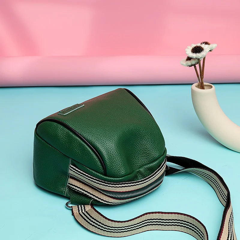 Annmouler Genuine Cowhide Leather Saddle Handbags
